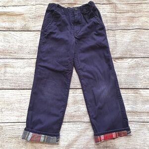 Mini Boden Blue Twill Plaid Flannel Lined Pants Boy’s Sz 7